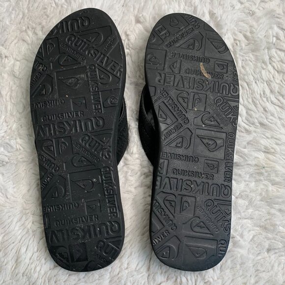 Quiksilver Men's Carver Squish Flip Flop Sandals Black/Grey/Black Size 12 - Picture 4 of 4